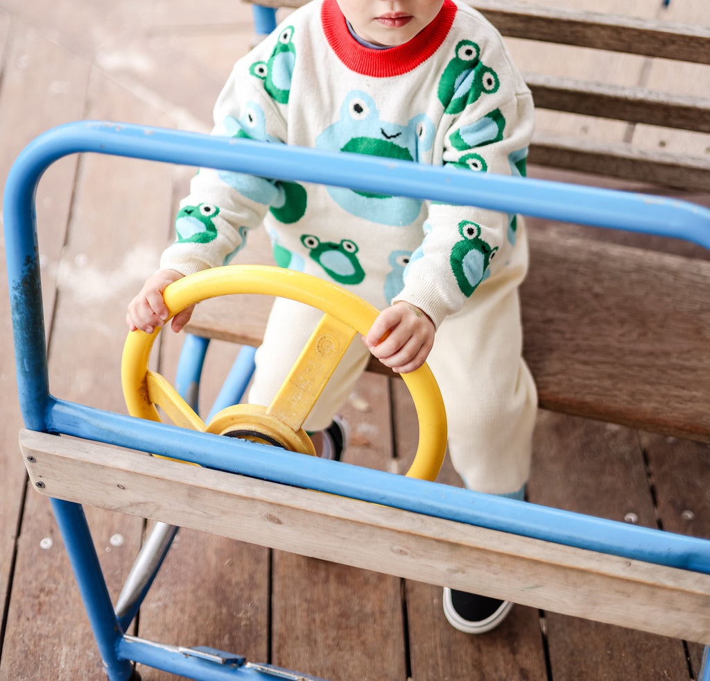 Froggy Pop Knit Set - Blue Lagoon